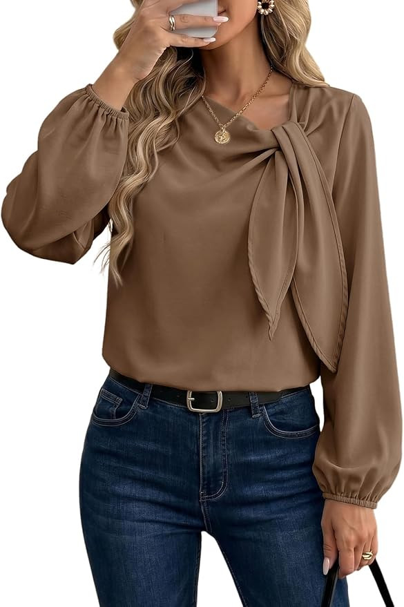 Dokotoo Women's Business Casual Tops Asymmetrical Neck 2026 Shirts Blouses | Amazon (US)