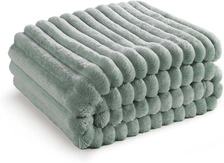 Bedsure Sage Green Fleece Throw Blanket for Couch - Super Soft Cozy Blankets for Women, Cute Smal... | Amazon (US)
