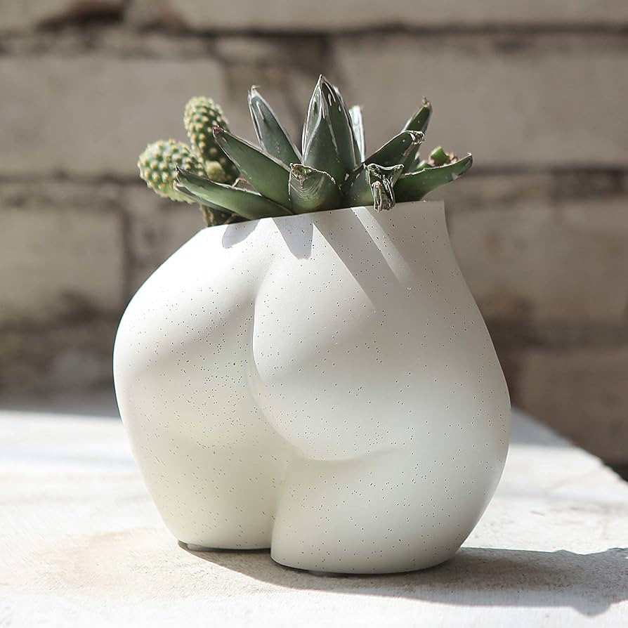 FROZZUR Mini Female Body Shaped Resin Planter, 5 in Diameter, with Drainage Holes, for Indoor or ... | Amazon (US)