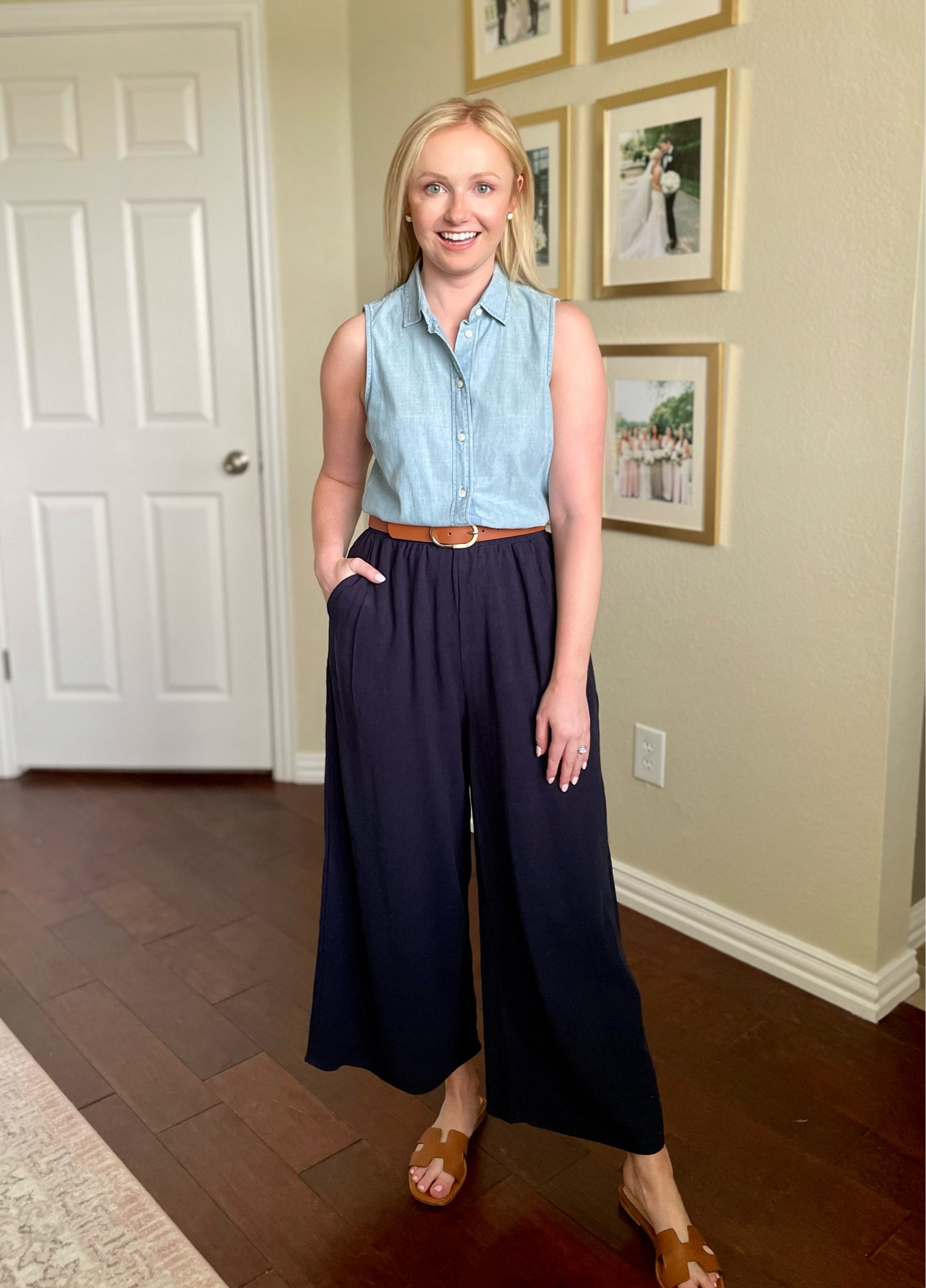 Pants linked in my Amazon storefront! | chambray top, chambray shirt, linen pants, summer outfit, casual outfit 

#LTKSeasonal #LTKFind #LTKstyletip