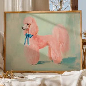 Pink Poodle Digital Art Print - Playful Animal Wall Art for Kids and Modern Rooms - Bold Color Pa... | Etsy (Global)