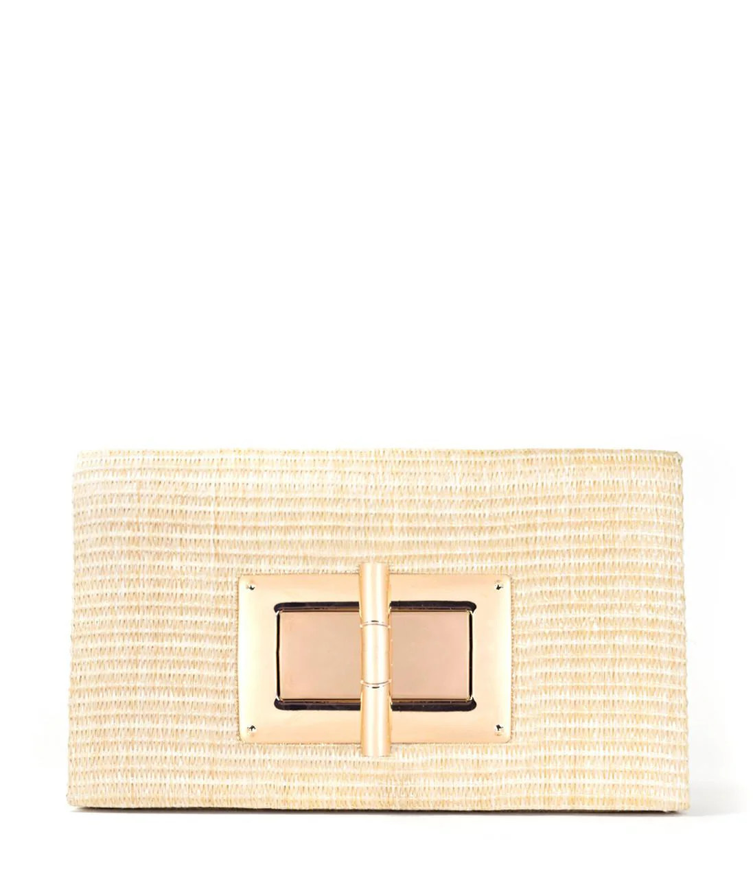 Lillian Straw Clutch Bag with Large Gold Clasp | Lisi Lerch | Lisi Lerch Inc