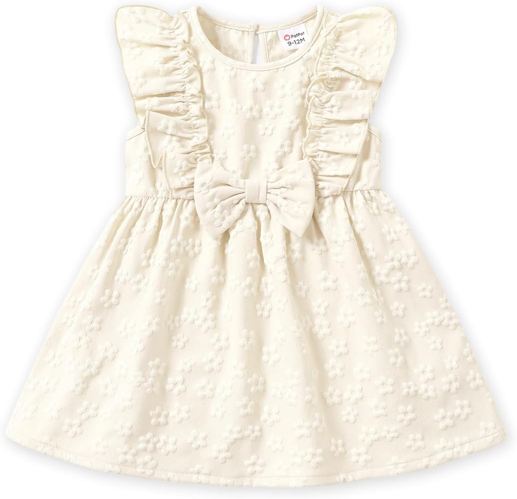 PATPAT Toddler Baby Girls Summer Dresses Spring Clothes Flower Sundress Ruffle Sleeve Bowknot 3-2... | Amazon (US)