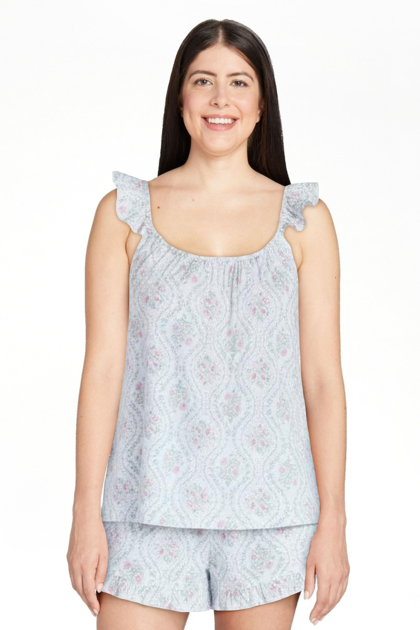Joyspun Women's Woven Sleep Cami and Shorts Set with Ruffle, 2-Piece, Sizes XS-3X | Walmart (US)