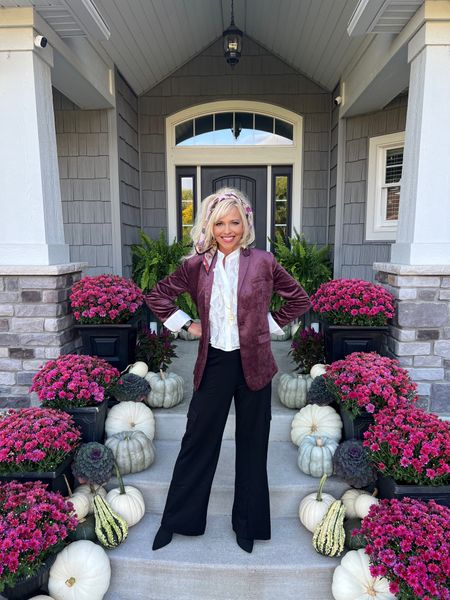 MUM is NOT the word! I’m shouting from the rooftops, well the porch: “Va Va Va VELVET; such a sweet trend this Fall!” Add in a sheer ruffled white blouse called the Noble and amazing “Chargo” pants and WOWZERS! 

You better be falling for Fall fashion with @cabiclothing because it’s soooo good! #ad

TO SHOP
🛍️I’ve linked this Fall look on the free @shop.LTK app. Follow my shop livingoncloudnine9 to shop this post and see many more Fall Favorites from @cabiclothing 
So MUCH MORE cabi there! 

🛍️You can comment Links and I’ll send them directly to your DM

🛍️Link in bio goes straight to my LTK 

#cabiclothing #fallforcabi 


#LTKfindsunder100 #LTKworkwear #LTKstyletip