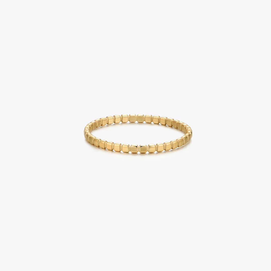 Thin Beaded Band Gold Ring | Flaire & Co.