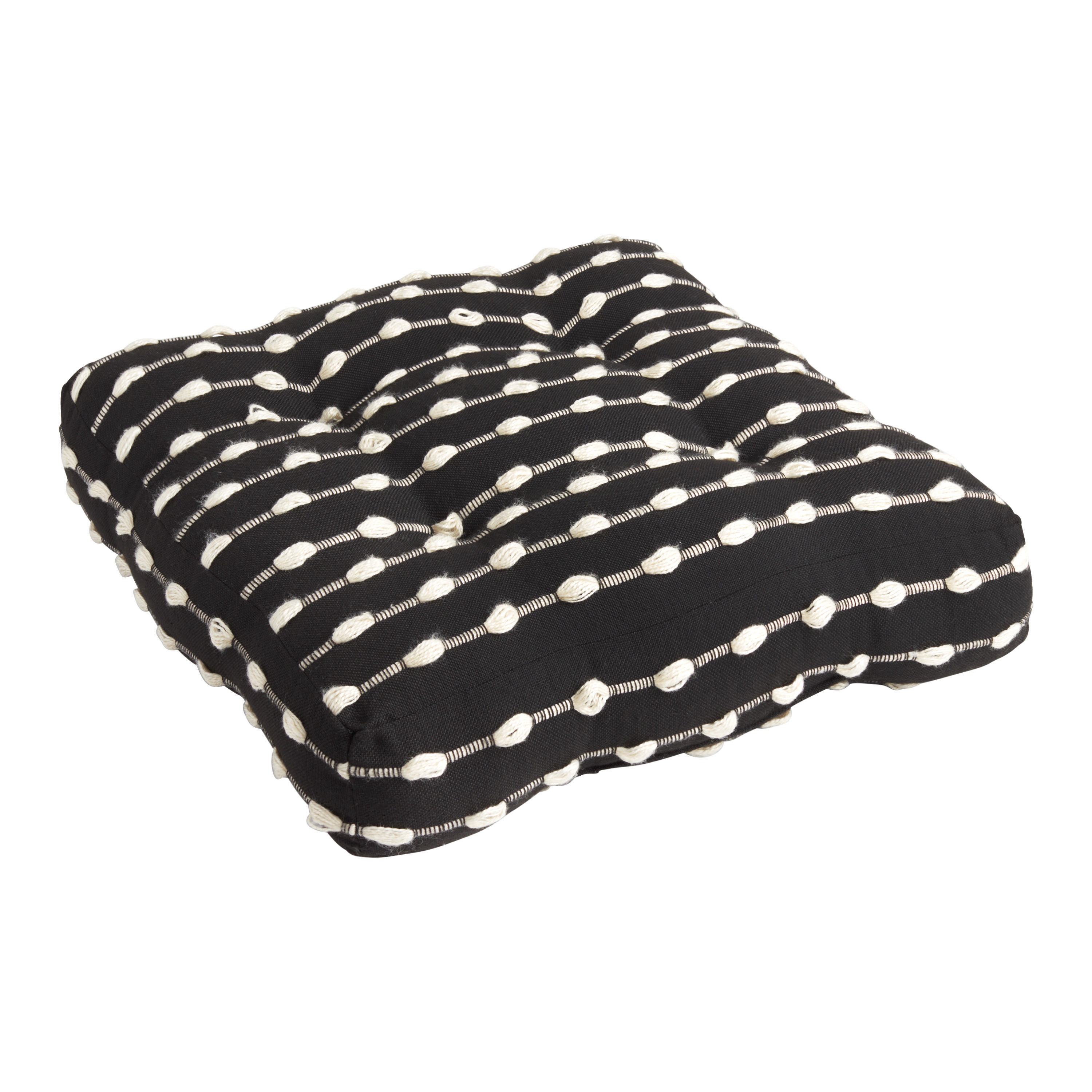 Black and Ivory Dot Indoor Outdoor Floor Cushion | World Market