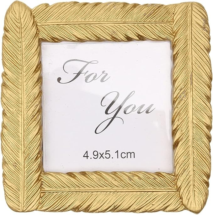 xinyawl Picture Frames Golden Feather Leaf Photo Frame Table Card Picture Holder Wedding Decorati... | Amazon (US)