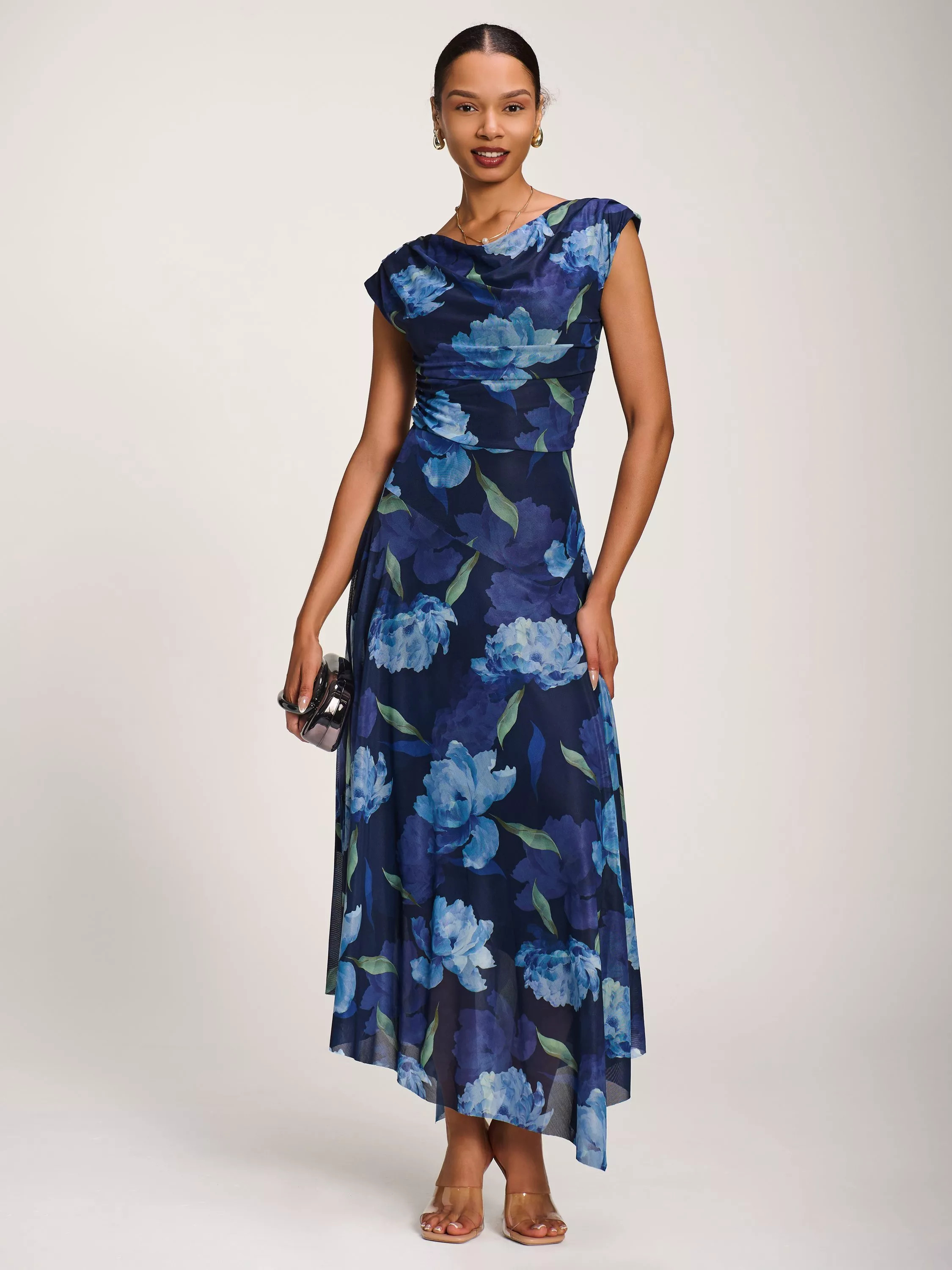 Jolie Moi Floral Print Draped Maxi Dress | John Lewis (UK)