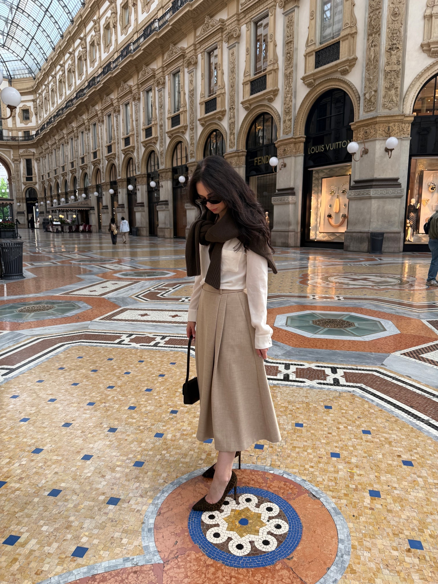 Sweater: Zara
Shirt: Sezane
Skirt: Babaton
Heels: YSL
Bag: Celine
Sunglasses: Celine 

#LTKtravel #LTKmodest