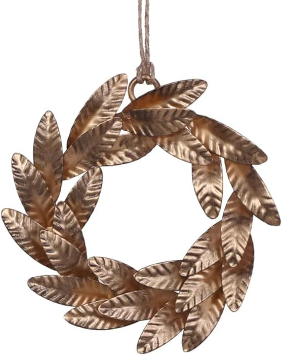 CG Hunter Holiday Collection 5-inch Iron Wreath Ornament, Brass Set-of-4 Christmas Tree Ornaments... | Amazon (US)