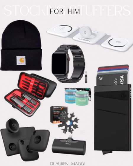 Christmas Stocking Stuffers for Him! 

Grooming kit, wallet, beanie, Apple Watch band, tile tracker, dust remover, tool, portable charger, Apple Watch charger, air pods charger, iPhone charger 3 in 1 

#LTKGiftGuide #LTKFind #LTKHoliday