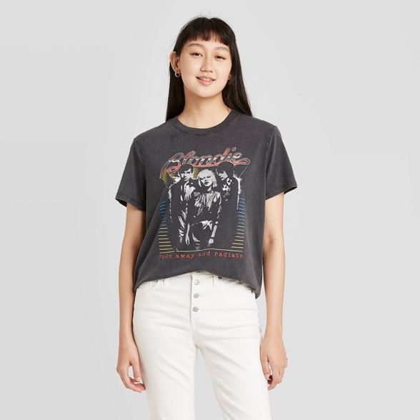 Women's Blondie Metallic Short Sleeve Graphic T-Shirt - Black | Target