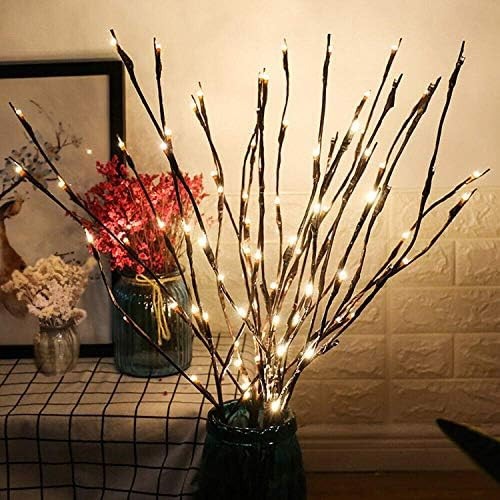 2 Pack LED Branch Lights, Battery Powered Decorative Lights String, Willow Twig Lighted Branch fo... | Amazon (US)