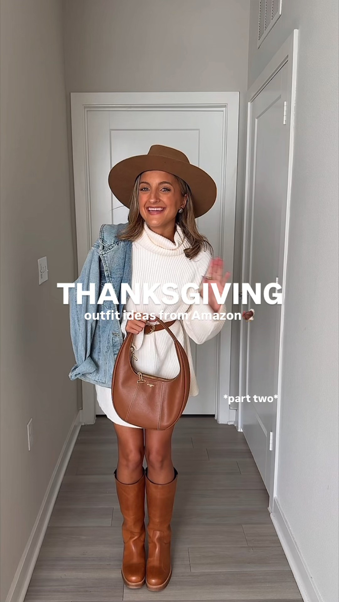 Thanksgiving outfit ideas from Amazon! All under $65. Wearing an XS in sweaters, dresses, denim and more 🤎🦃