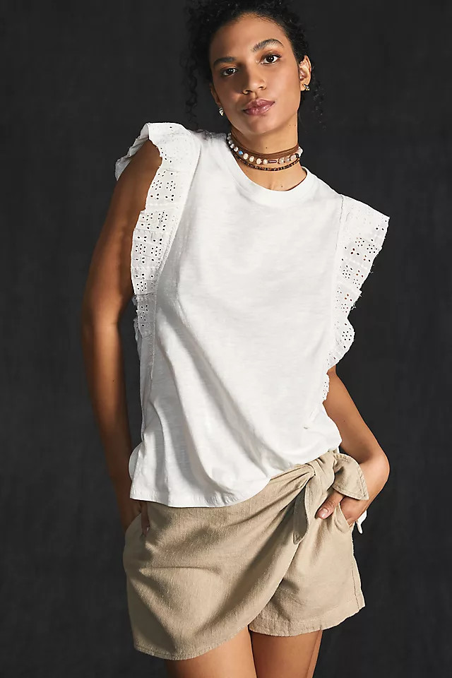 Pilcro Sustainable Ruffle-Sleeved Tunic | Anthropologie (US)