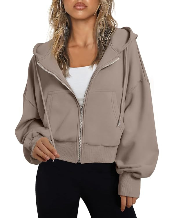 Trendy Queen Womens Zip Up Hoodies Cropped Jackets Fall Outfits 2026 | lightweight comfort materi... | Amazon (US)