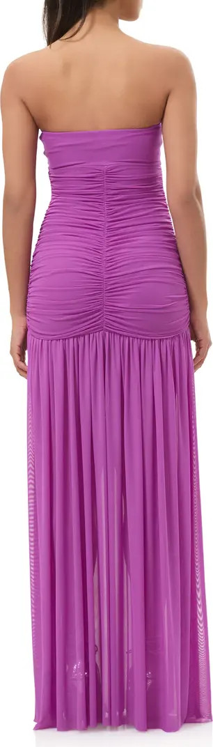 Denise Polka Dot Ruched Strapless Maxi Dress | Nordstrom