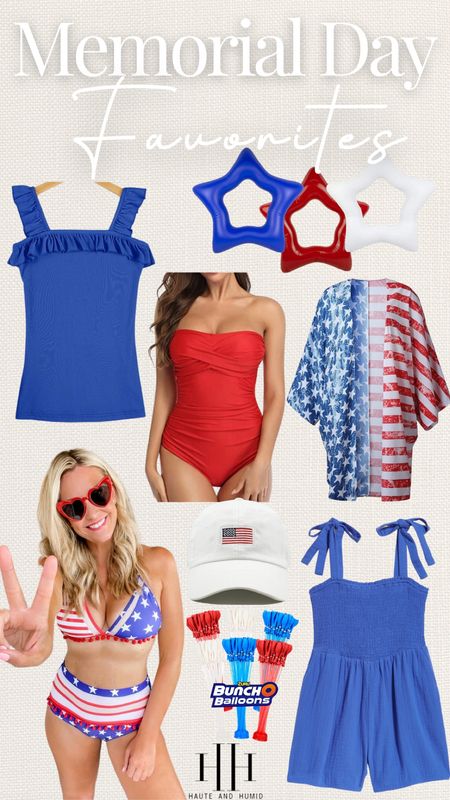Memorial Day 
Red white and blue
Swimsuit
One piece
Flag
Romper
Pool float
Hat
4th of july


#LTKunder100 #LTKunder50 #LTKSeasonal