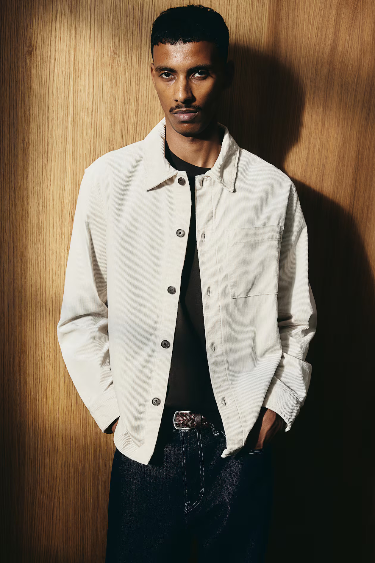 Regular Fit Corduroy Overshirt - Light beige - Men | H&M US | H&M (US + CA)