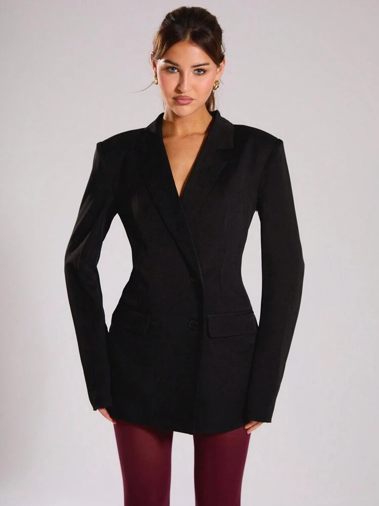 MUSERA Woven Tailored Blazer Dress | SHEIN | SHEIN