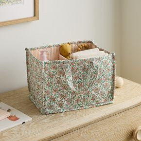 Pink Chicken Quilted Floral Diaper Caddy | West Elm (US)