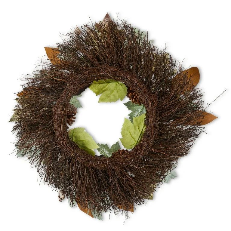 Harvest 24" White/Green Large Pumpkins Wreath, Way to Celebrate | Walmart (US)
