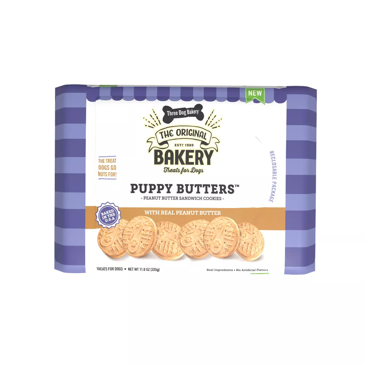 Three Dog Bakery Puppy Peanut Butter Dog Treats - 11.8oz | Target