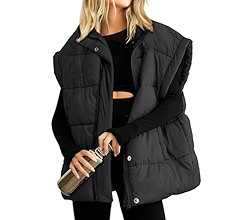 Songling Womens Oversized Puffer Vest Stand Collar Full Zip Sleeveless Bubble Puffer Vest Quilted... | Amazon (US)