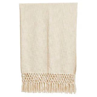Cream Woven Cotton Throw Blanket with Crochet & Fringe | Michaels | Michaels Stores
