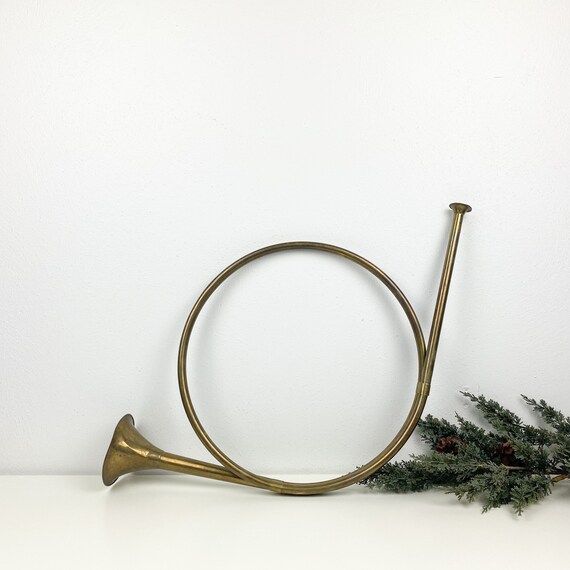 Vintage Large Brass Horn  Christmas Decor Ideas Vintage | Etsy | Etsy (US)