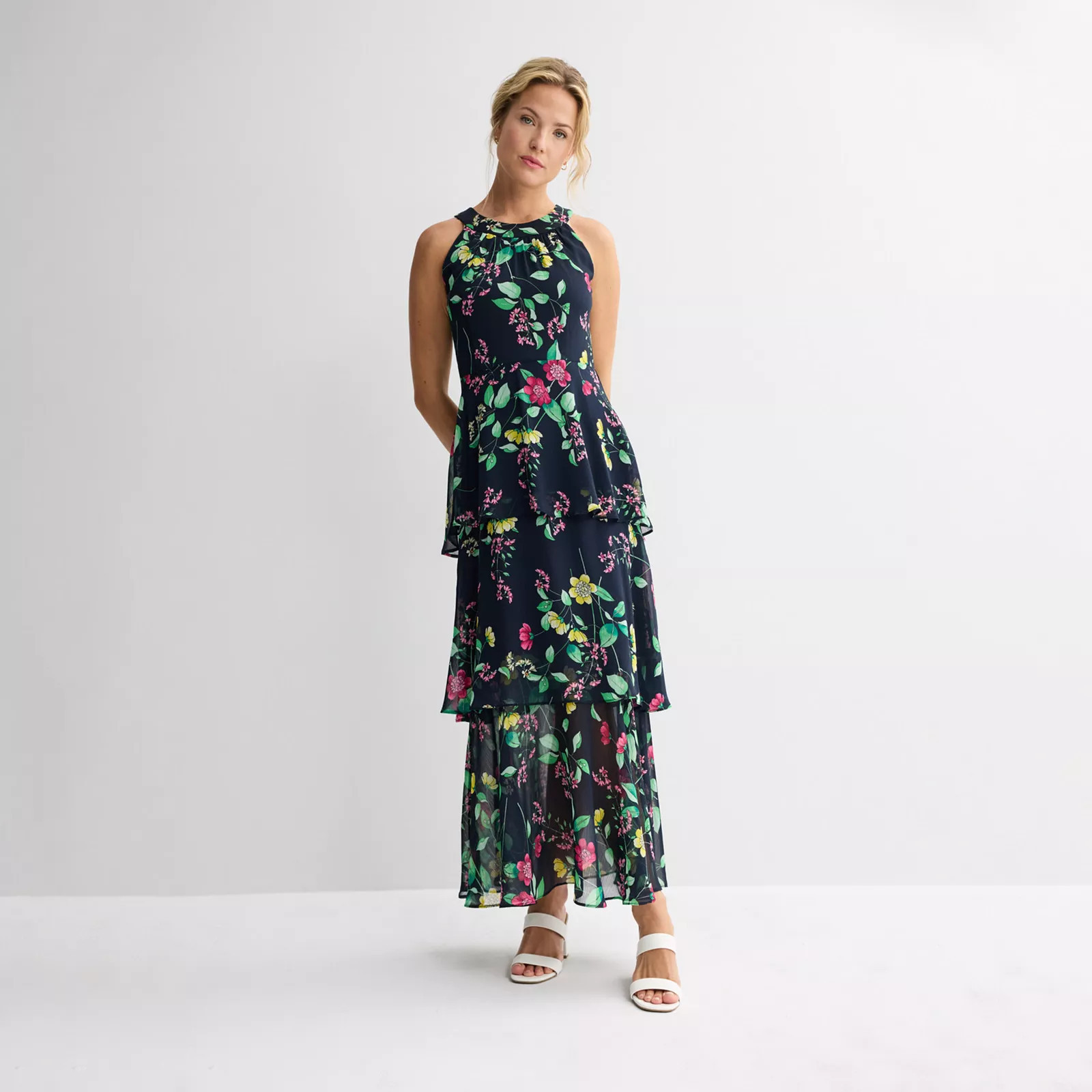 Women's Harper Rose Chiffon Maxi Halter Dress, Size: 6, Blue | Kohl's