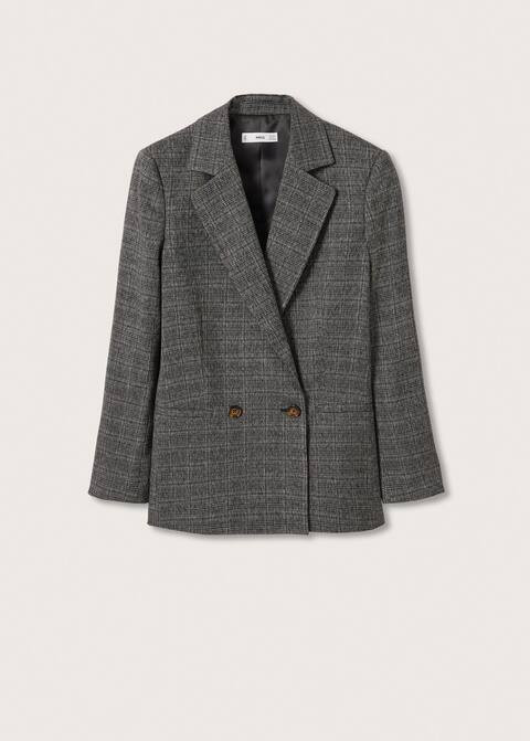 Check structured blazer -  Women | Mango USA | MANGO (US)