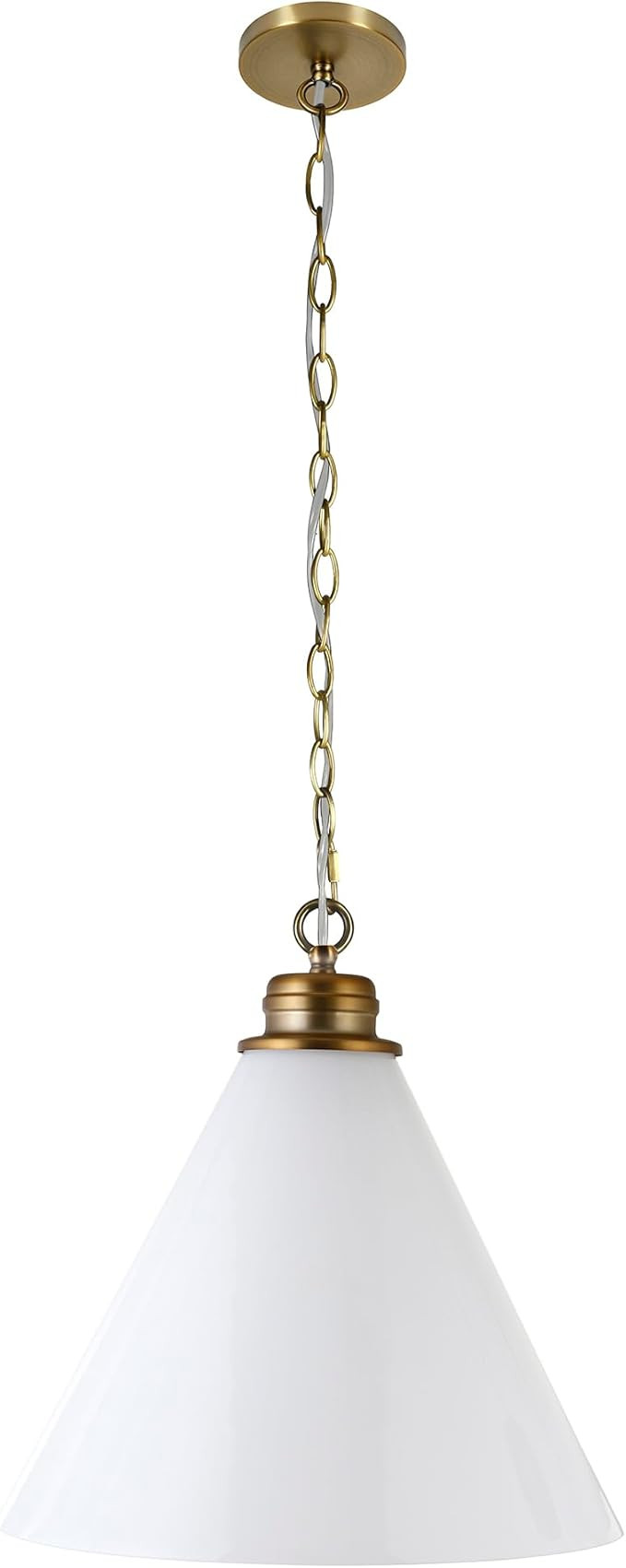 Canto 15.88" Wide Pendant with Glass Shade in Brass/White Milk | Amazon (US)