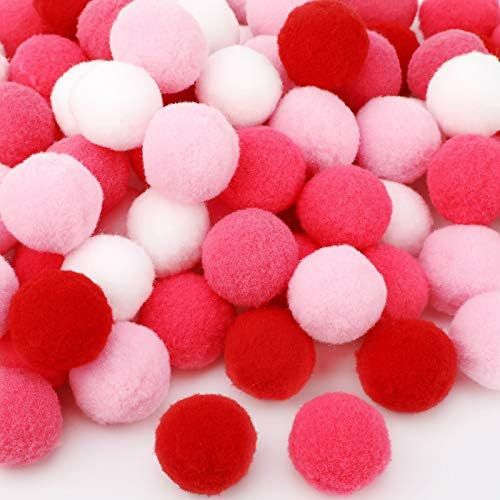 200 Pieces 1 Inch Colorful Felt Pompom Balls Valentine's Day Felt Balls Decorative Felt Ball DIY Han | Amazon (US)