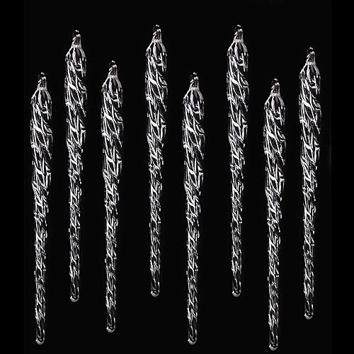 HERZWILD 12Pcs Glass Icicle Ornaments Crystal Glass Spiral Icicles Christmas Decoration Christmas Tree Icicles Hanging Pendant Clear Icicle Ornament Set(A-Spiral) | Amazon (US)