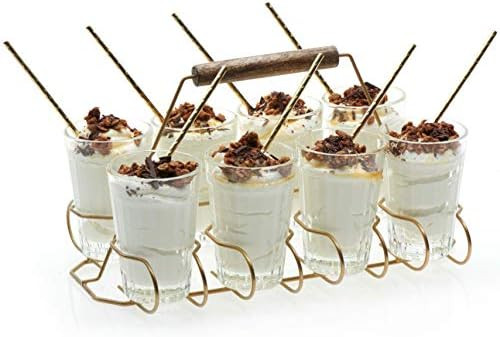 Libbey Glass and Metal Entertaining Set with 8 Glasses, Caddy and Individual Serving Spoons | Amazon (US)