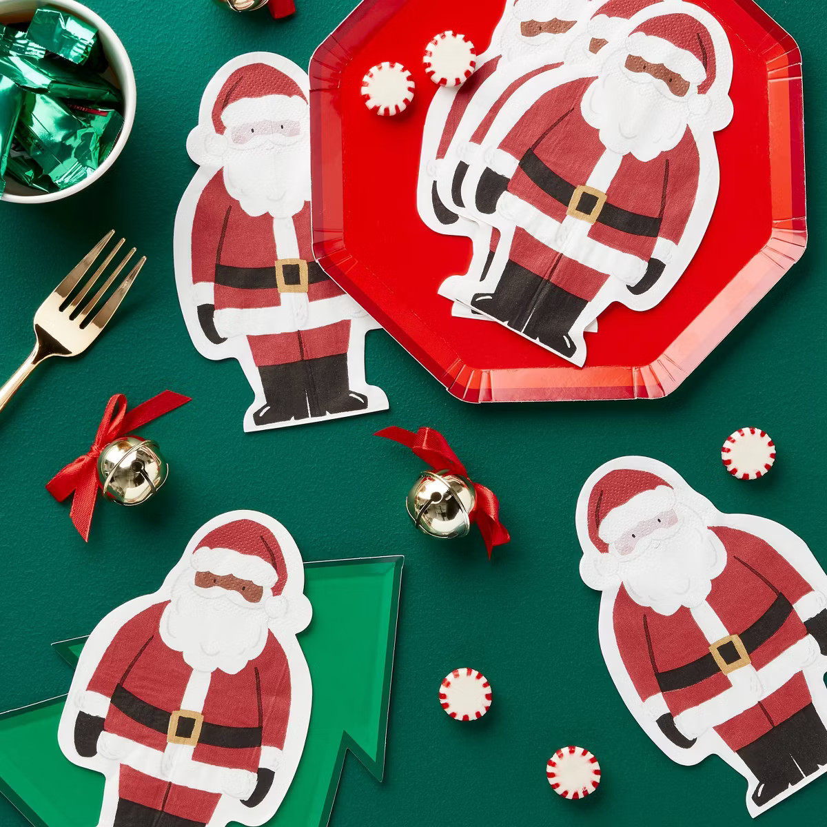 20ct Christmas Santa Shaped Napkins - Spritz™ | Target