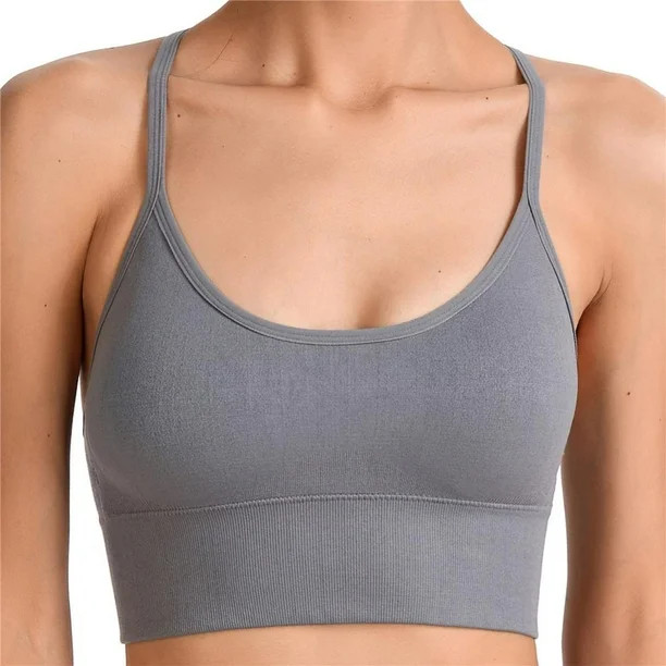Spdoo Y Racerback Sports Bras for Women Cropped Bras Gray 2XL | Walmart (US)