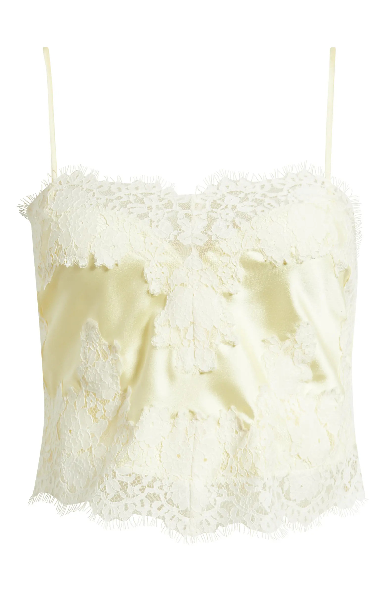 KITTENISH Eyelash Lace Satin Camisole | Nordstrom | Nordstrom