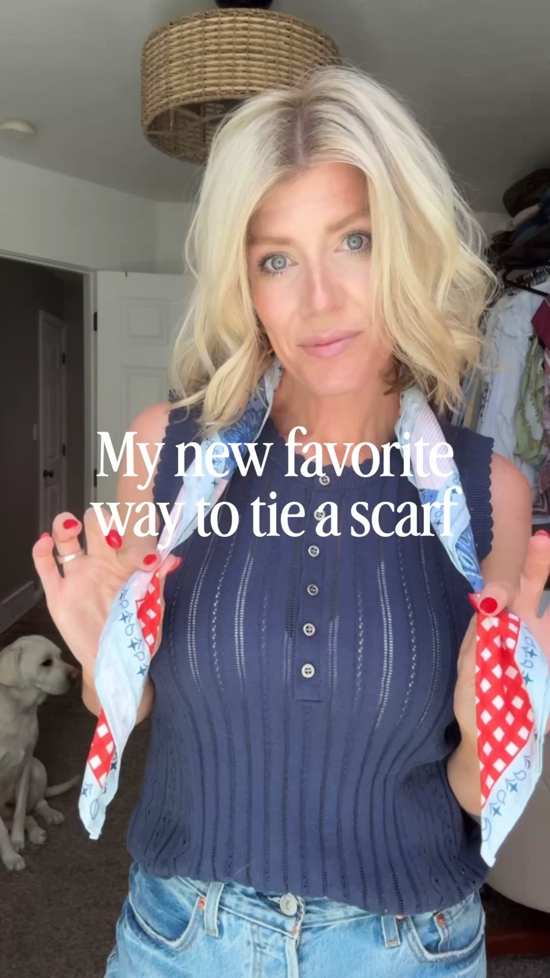My new favorite way to tie a scarf
Perfect for Memorial Day or 4th of July

#LTKootd #LTKmomlife