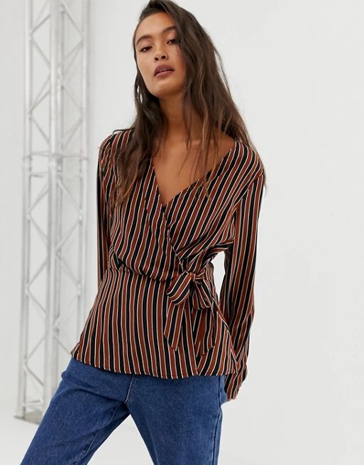 Blend She Beneto stripe wrap blouse | ASOS US