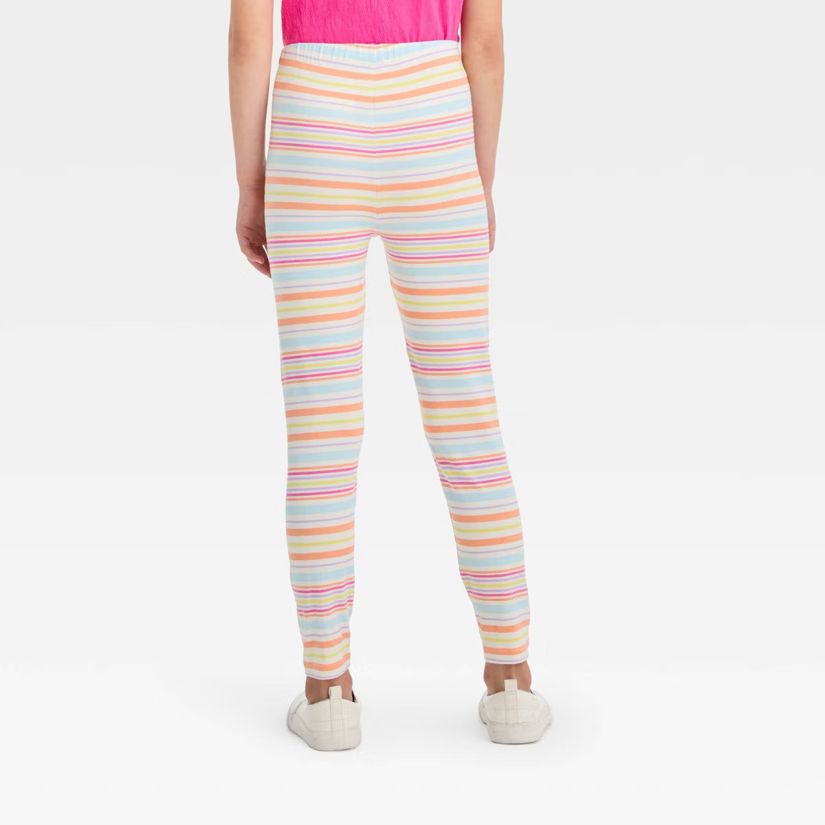 Girls' Striped Leggings - Cat & Jack™ Cream | Target