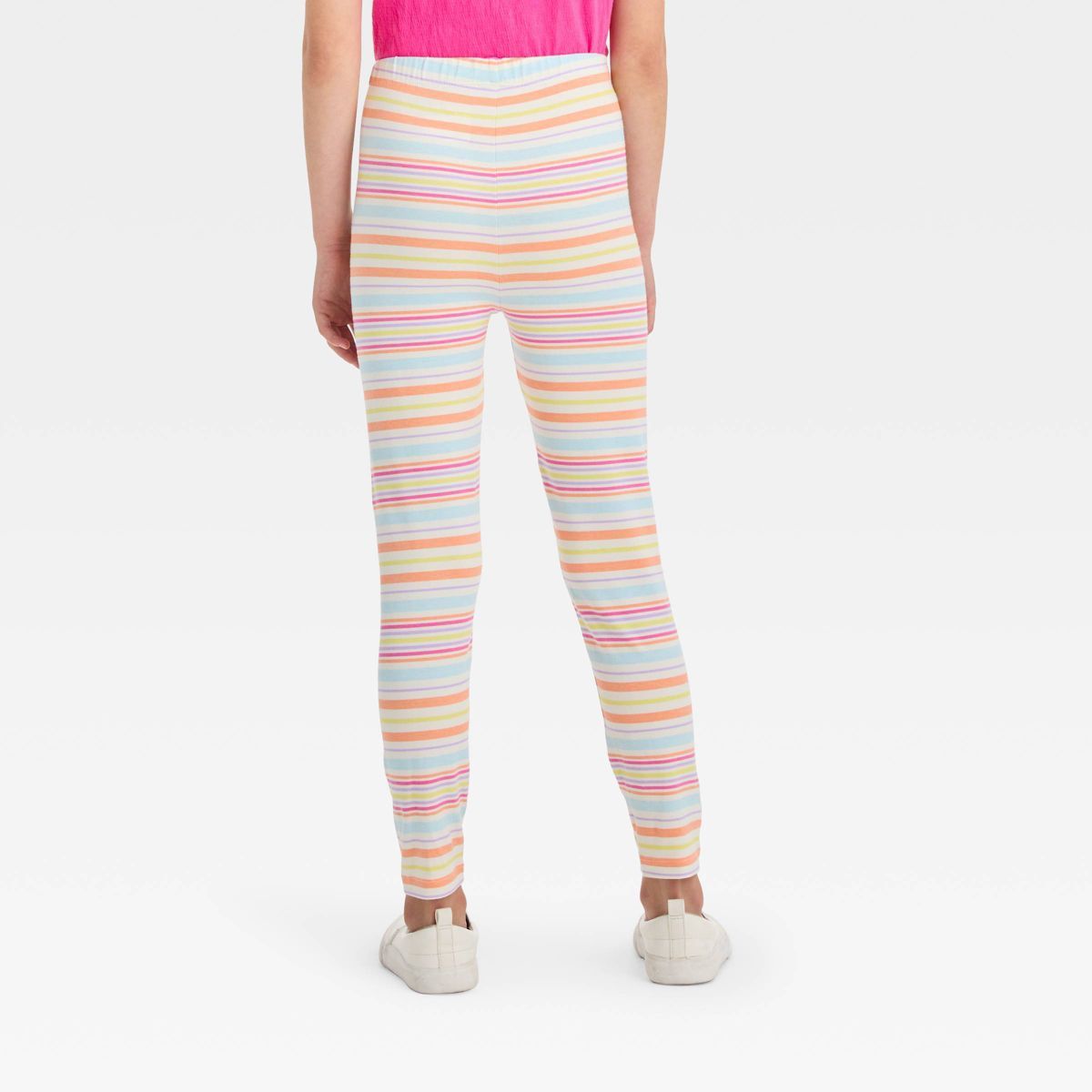 Girls' Striped Leggings - Cat & Jack™ Cream | Target