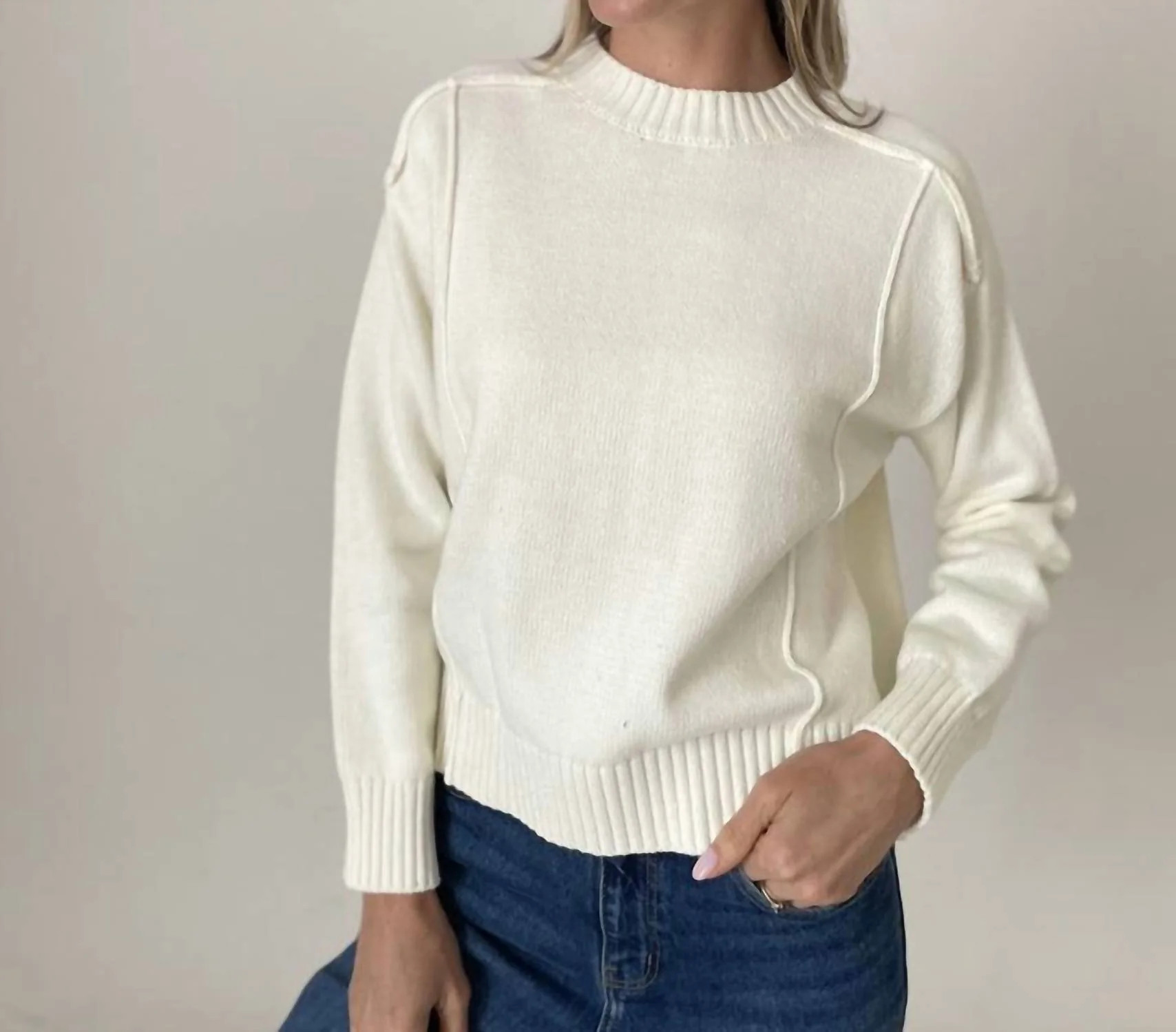 The Sydney Sweater In Cream | Shop Simon