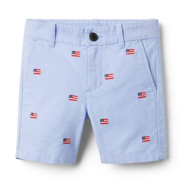 Embroidered Flag Oxford Short | Janie and Jack