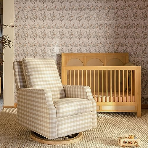 Namesake Crewe Glider Recliner Nursery Chair - GREENGUARD Gold & Certi-PUR US Certified Rocker Recliner - Glider Rocking Chair for Nursery & Living Room - Manual, 360° Swivel, Tan Gingham | Amazon (US)
