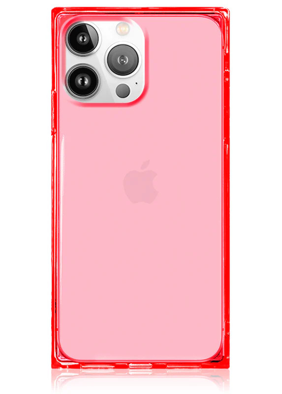 SQUARE® Clear Neon Pink iPhone Case | FLAUNT