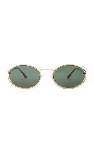 The Sampaio Sunglasses in Gold & Olive | Revolve Clothing (Global)