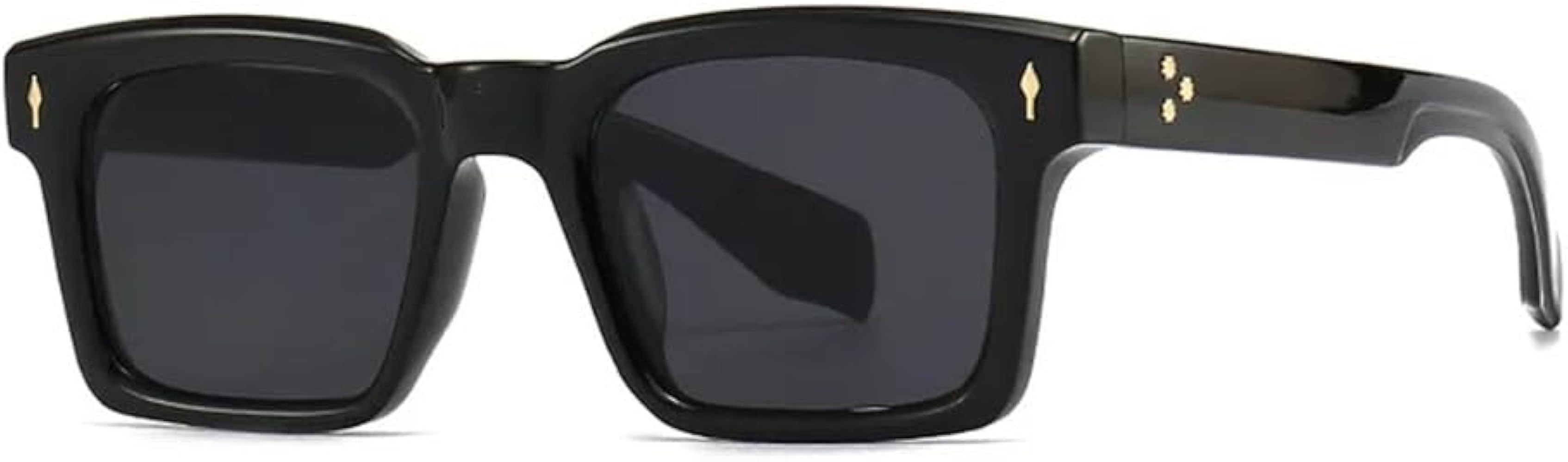 UV400 Square Sunglasses for Men & Women - Rivet Accents & Gray Gradient Lenses - Driving & Outdoo... | Amazon (US)